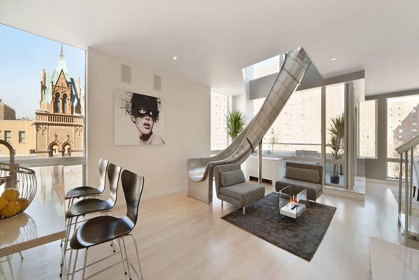 Spiral slide New York penthouse by LEVEL Architects 1 e5f8f
