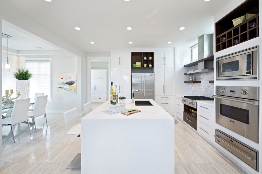 decorating with white contemporary kitchen 36119